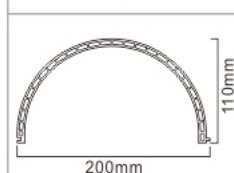 Sections through the deep outer and inner arcs, 200 mm across