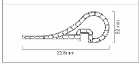 Section through the scroll profile, 228 mm wide