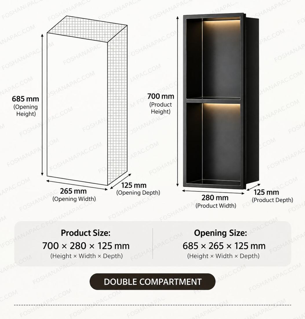 Stainless steel wall niche 20