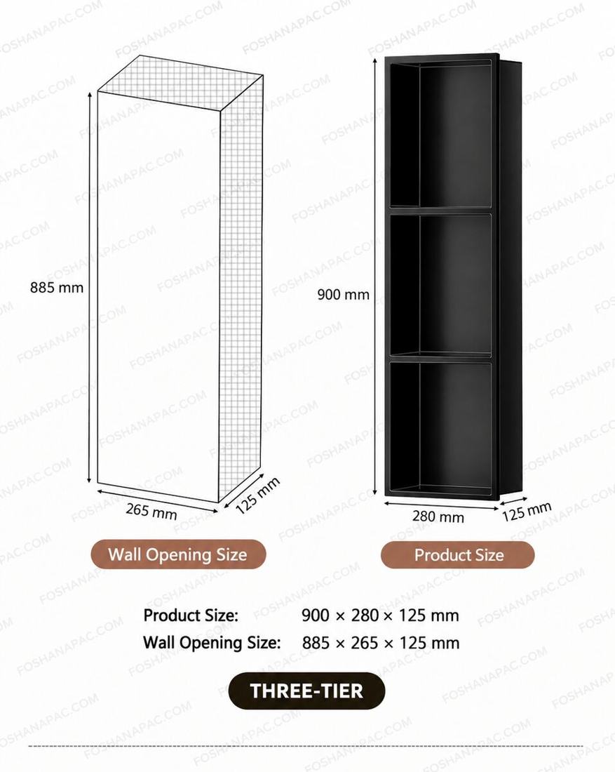 Stainless steel wall niche 21