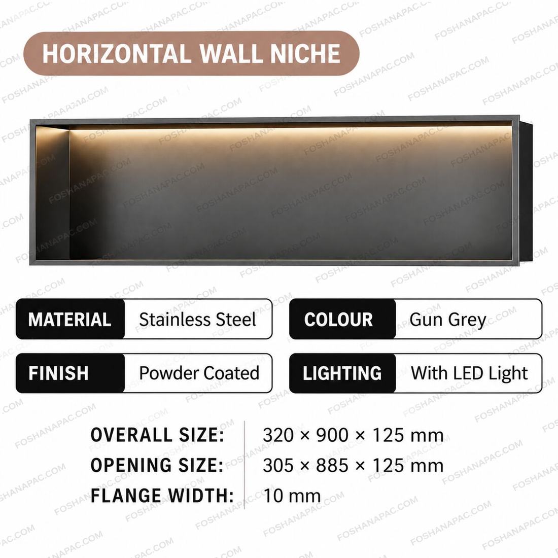 Stainless steel wall niche 13