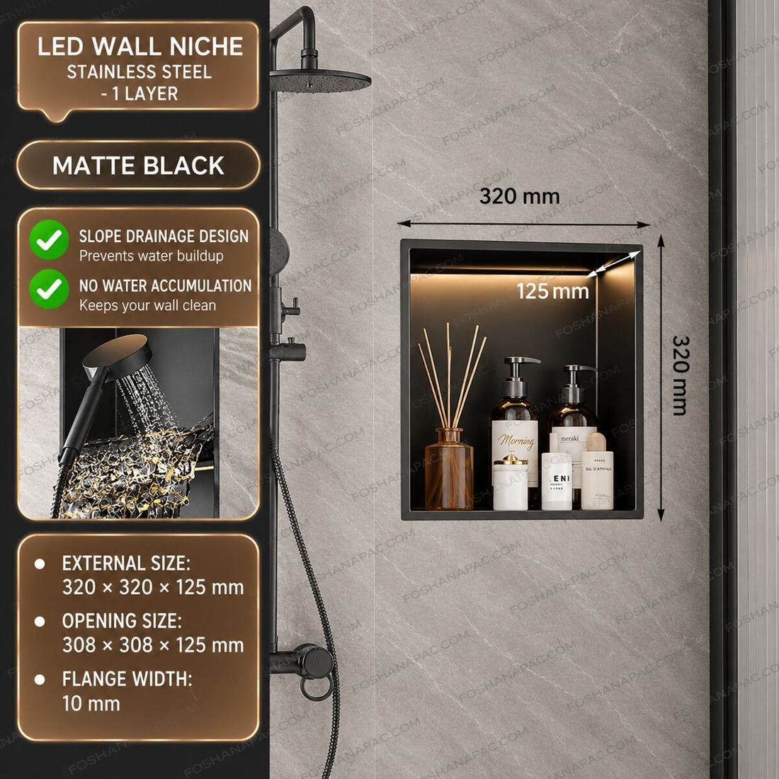 Stainless steel wall niche 14