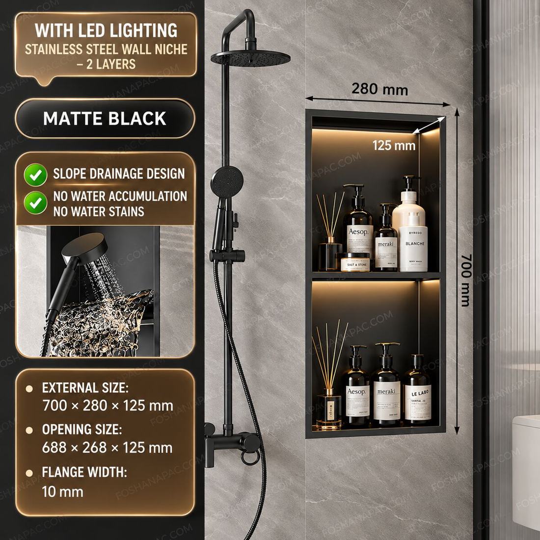 Stainless steel wall niche 15