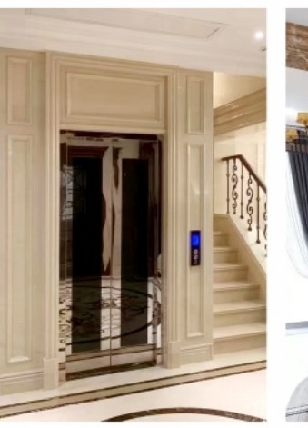 A classical lift surround in a residential lobby