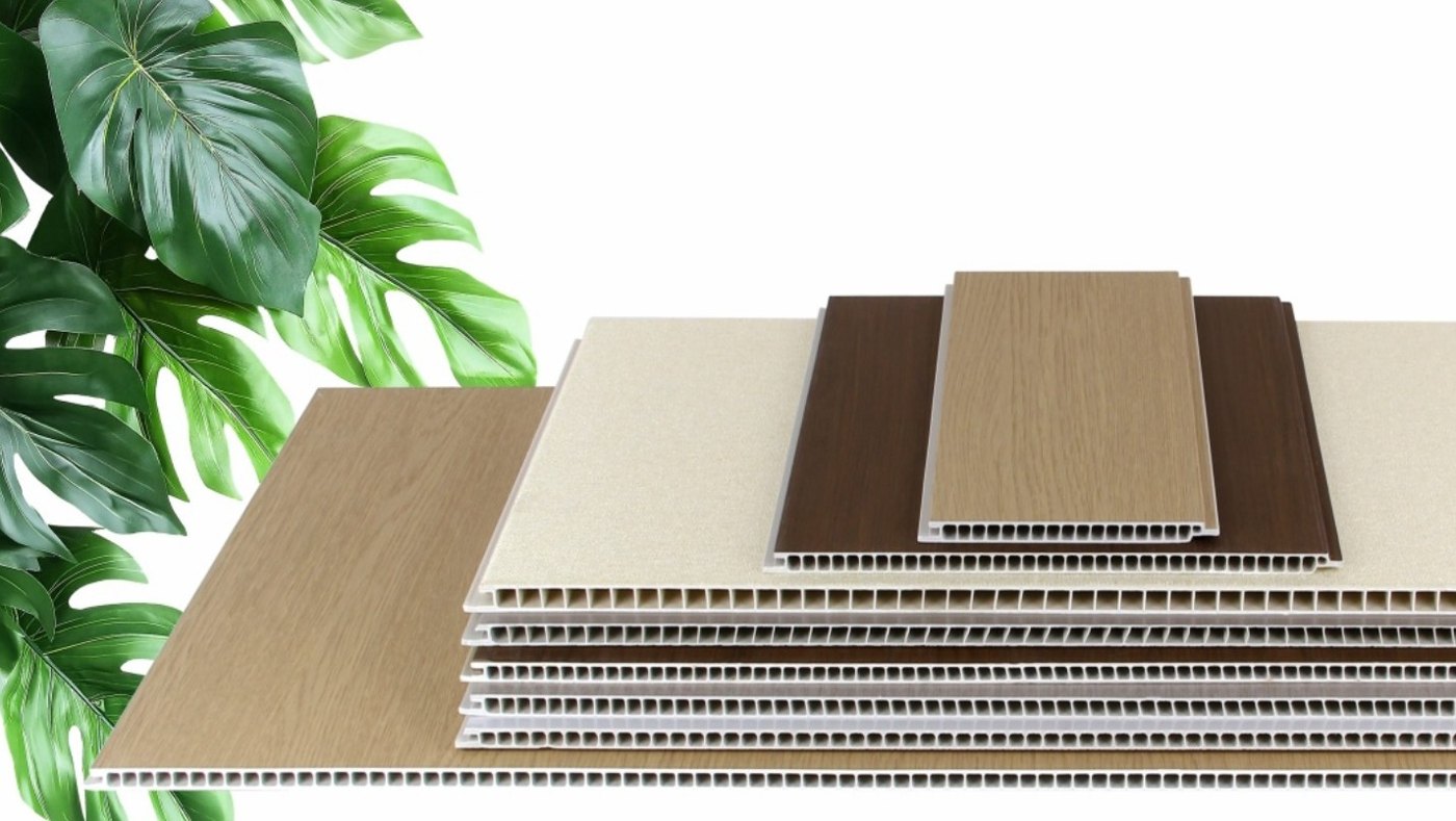 Panels stacked, showing the hollow cell structure in the cut edge